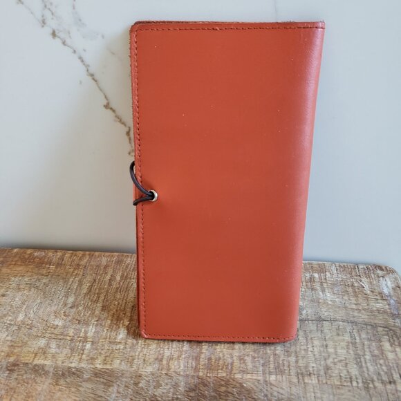 VTG Leather Travel Wallet Brown Passport Holder Organizer Minimalist Timeless - Picture 3 of 7